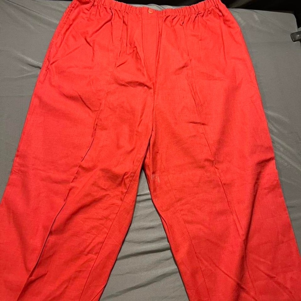 Premier International salmon Linen Blend Pants Womens 20W Plus Elastic Waist